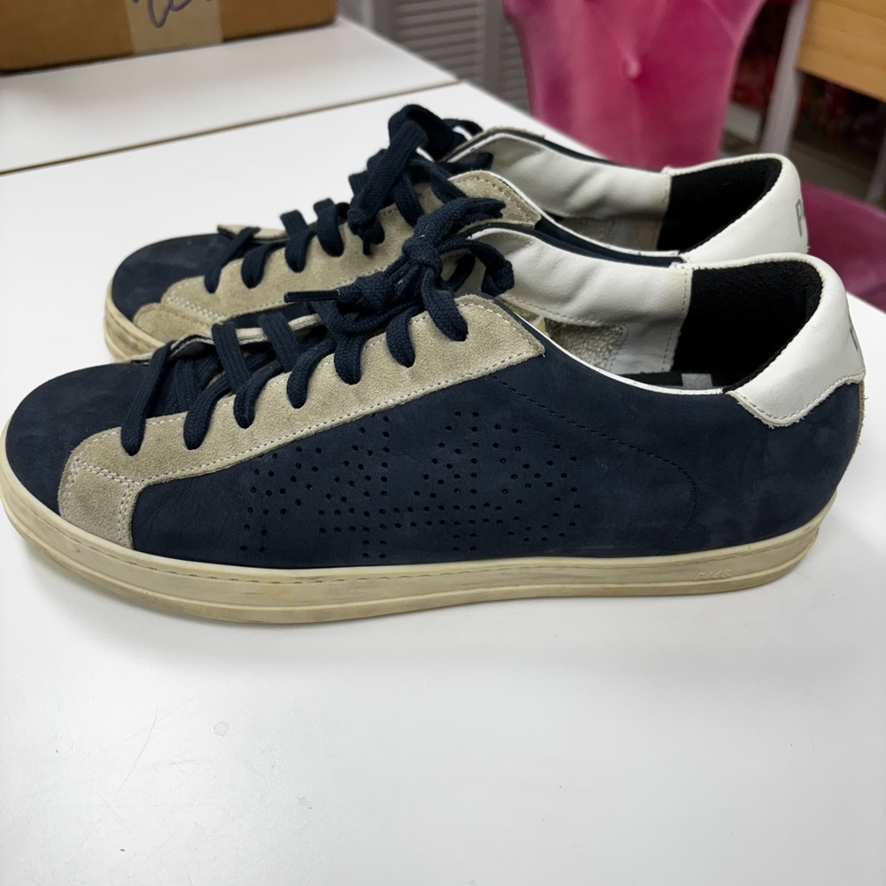P448 Men's Navy and Beige Sneakers